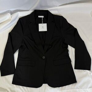 Cicy Bell Boys Black Single-Button Blazer